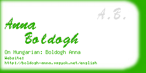 anna boldogh business card